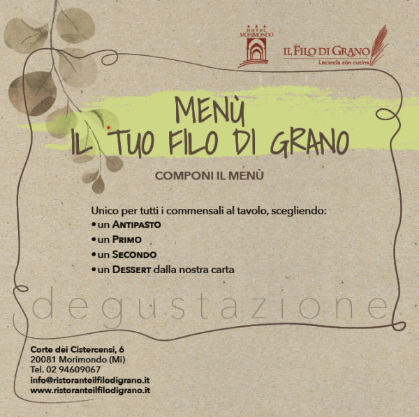 Menu’ il tuo Filo di Grano